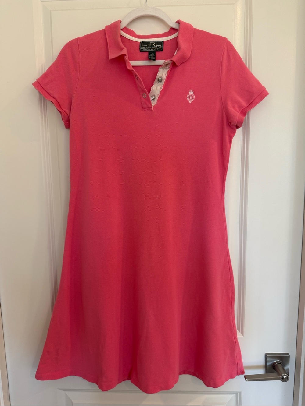 Ralph Lauren Coral Pink Polo Dress with Logo